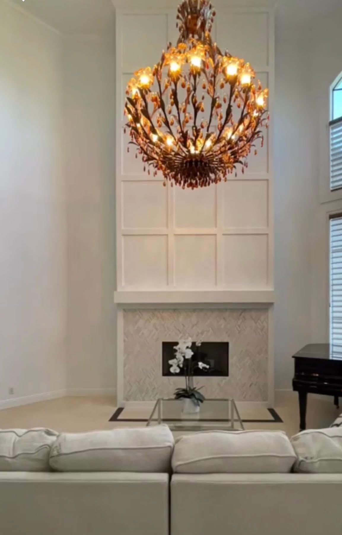Custom fireplace wall with board-and-batten trim